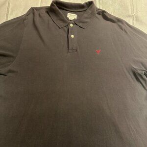 American Eagle Outfitters Mens XL solid gray polo shirt